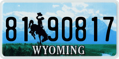 WY license plate 8190817