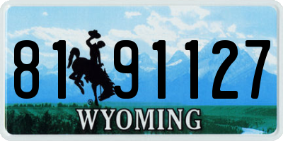 WY license plate 8191127