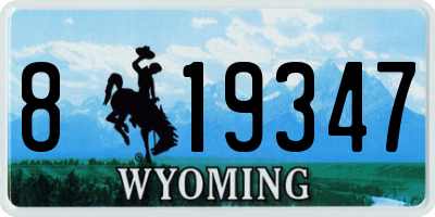 WY license plate 819347