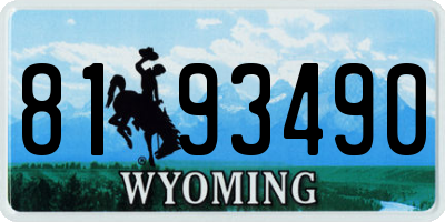 WY license plate 8193490