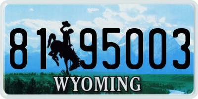 WY license plate 8195003