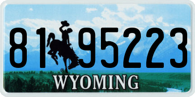 WY license plate 8195223