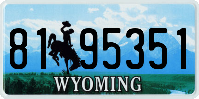 WY license plate 8195351