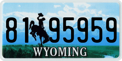 WY license plate 8195959