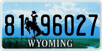 WY license plate 8196027