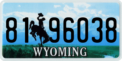 WY license plate 8196038