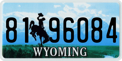 WY license plate 8196084