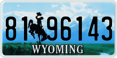 WY license plate 8196143