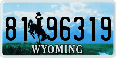 WY license plate 8196319