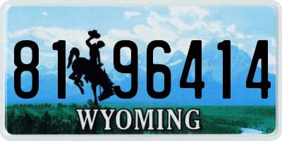 WY license plate 8196414