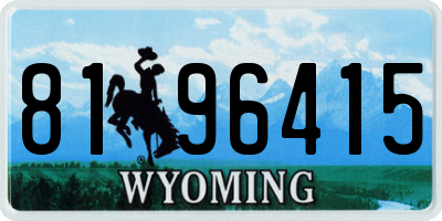 WY license plate 8196415