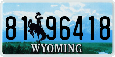 WY license plate 8196418