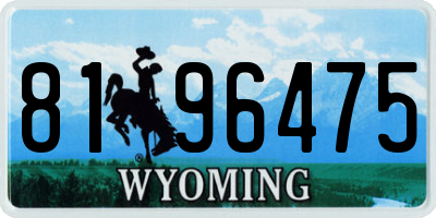 WY license plate 8196475
