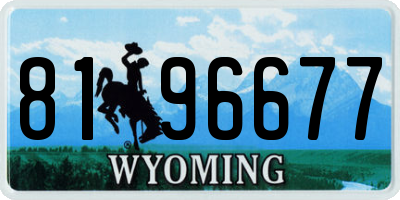 WY license plate 8196677