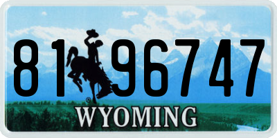 WY license plate 8196747