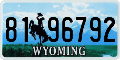 WY license plate 8196792