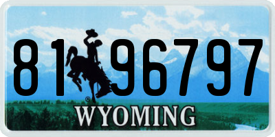 WY license plate 8196797