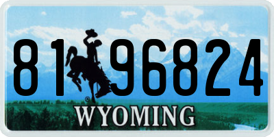 WY license plate 8196824