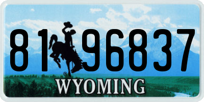 WY license plate 8196837