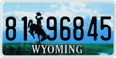 WY license plate 8196845