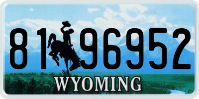 WY license plate 8196952