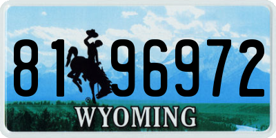 WY license plate 8196972