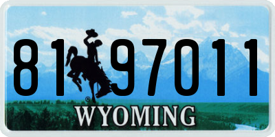 WY license plate 8197011