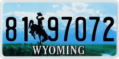 WY license plate 8197072