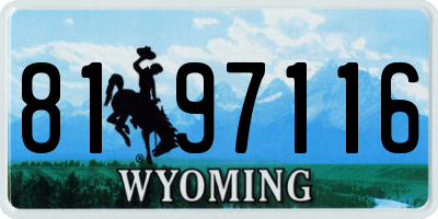WY license plate 8197116