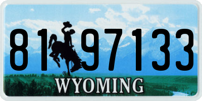 WY license plate 8197133