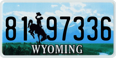 WY license plate 8197336