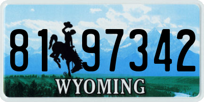 WY license plate 8197342