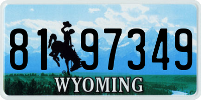 WY license plate 8197349