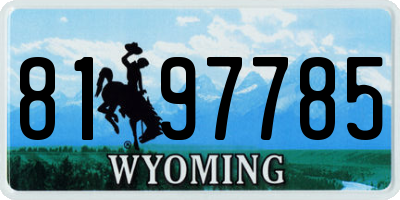 WY license plate 8197785