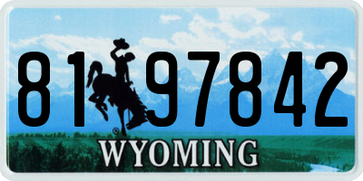 WY license plate 8197842