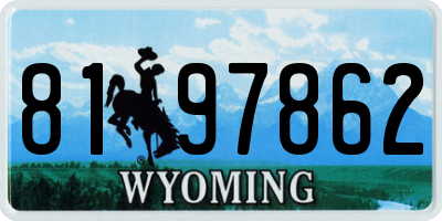 WY license plate 8197862