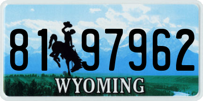WY license plate 8197962