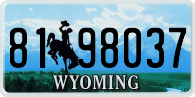 WY license plate 8198037