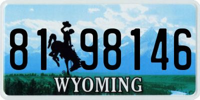 WY license plate 8198146