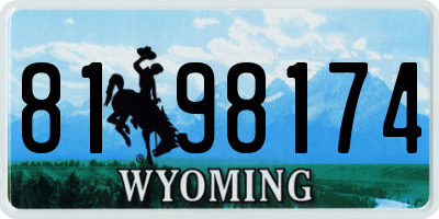 WY license plate 8198174