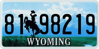 WY license plate 8198219