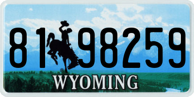 WY license plate 8198259