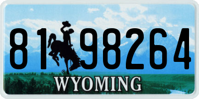 WY license plate 8198264