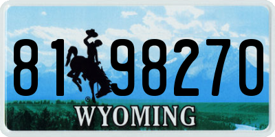 WY license plate 8198270