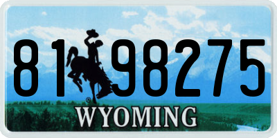 WY license plate 8198275