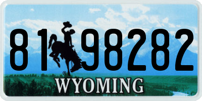 WY license plate 8198282