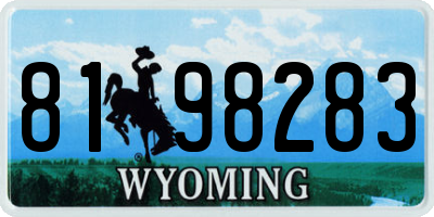 WY license plate 8198283