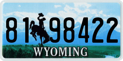 WY license plate 8198422
