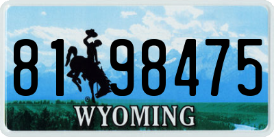 WY license plate 8198475
