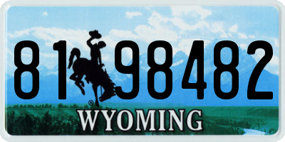 WY license plate 8198482